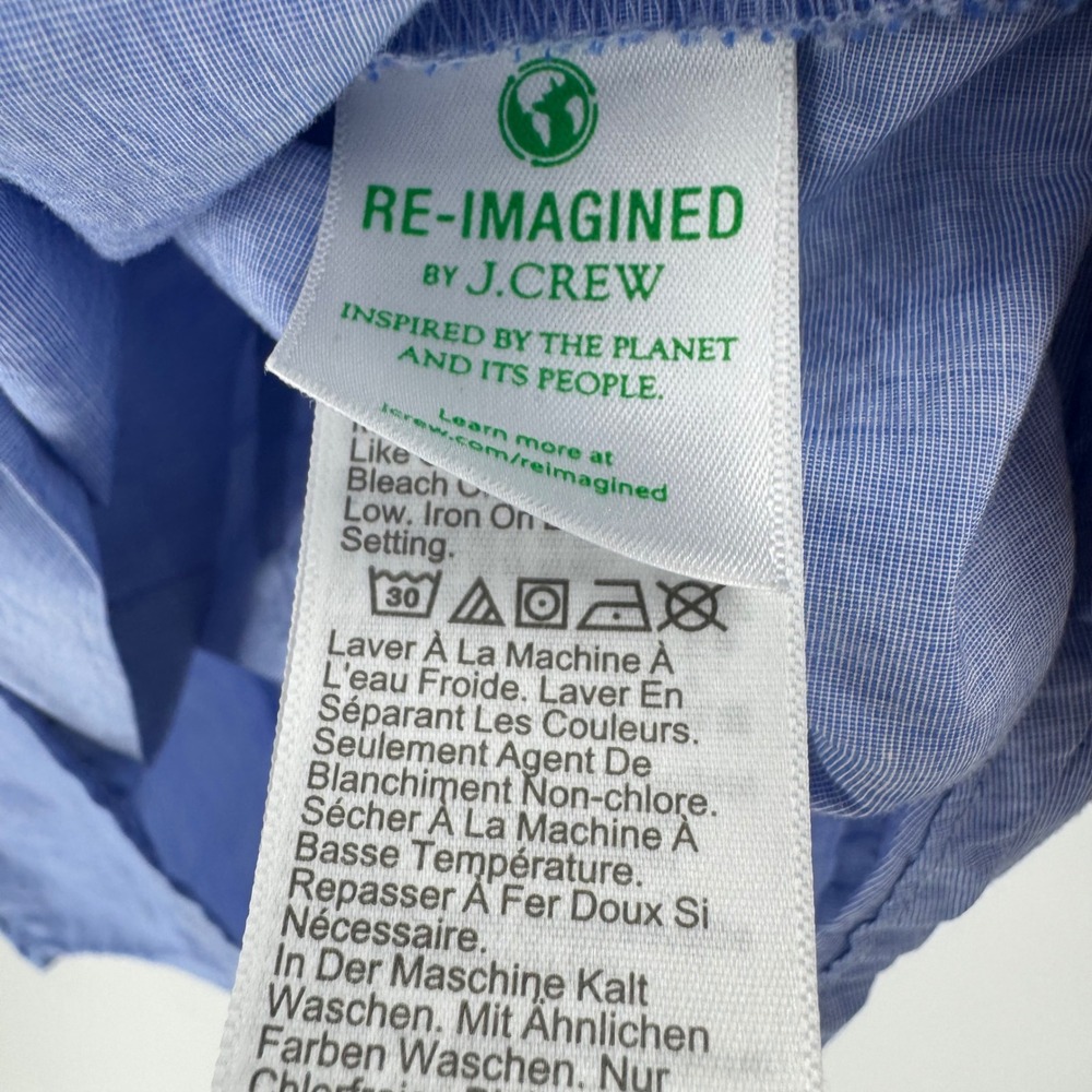 J.Crew Re-Imagined Blue Chambray Button Down Shirt Womens Size S Long Sleeve - Picture 7 of 9
